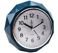 Réveil avec deux sons d'alarme, deuxième mouvement silencieux, affichage LED, alimenté par piles, style luxueux pour chambre à coucher et table de chevet (bleu foncé)