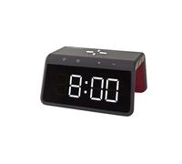 Nedis Réveil sans Fil | Certifié Qi | 5/7,5/10 / 15 W | Connecteur USB-A | Veilleuse | 2 Heures d'alarme | Fonction Snooze