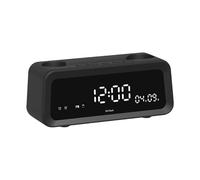 Réveil avec haut-parleur - Double alarme - Veilleuse - Fonction snooze - Appareil de relaxation pour la maison avec base antidérapante et lecteur de musique pour table de chevet à la maison