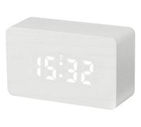 Radio-réveil Bresser Réveil avec LED blanc Bois blanc
