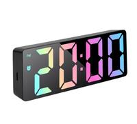 Réveil avec miroir LED - Horloge de bureau avec écran, réveil numérique élégant | Décoration moderne pour la maison avec finition miroir, ornements de table avec date et temperatur