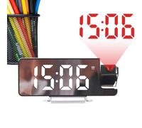Réveil avec projecteur ABS - Horloge numérique avec affichage au plafond, paramètres de format et écran luisant doux pour zones de couchage, chambres d'amis, sacs de voyage, dortoirs, appartements