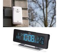Alecto WS-2500 Station météo sans Fil - capteur extérieur, écran Couleur, température et humidité int./ext., prévisions animées 12-24 h, Horloge DCF, Alarme Min/Max, Design élégant - Noir