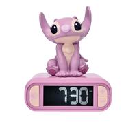 Lexibook Réveil-veilleuse Angel 3D – Sons et mélodies – Écran LCD rétro-éclairé et lumineux – Rose