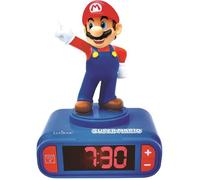 Lexibook Réveil Super Mario - Veilleuse 3D, sons et écran LCD rétroéclairé - Bleu Enfants