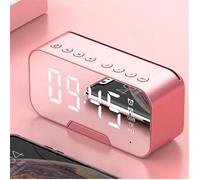 Réveil,Bluetooth LED réveil avec Radio FM sans fil Bluetooth haut-parleur miroir affichage Support Subwoofer musique - Type Rose