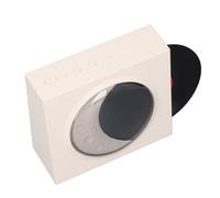 Réveil Bluetooth rétro avec haut-parleur blanc lunaire, compact et sans fil, idéal pour la maison ou