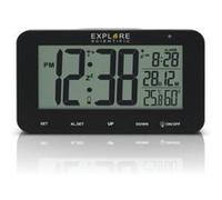 Explore Scientific Horloge radio-contrôlée RDC1004 – Écran LED, Alarme & Snooze, Noir