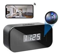 Réveil Caméra Espion WiFi 1080p Surveillance Nocturne et Détection de Mouvement + SD 128Go YONIS G