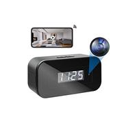 Réveil Caméra Espion WiFi 1080p Surveillance Nocturne et Détection de Mouvement + SD 16Go