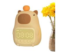 Réveil Capybara - Réveil En Silicone Capybara Veilleuse Rechargeable À Intensité Variable Lampe LED Cochon D'Inde, Réveil Mignon, Réveil Pour, Veilleuse Vista Capybara, Horloge Numérique Décor