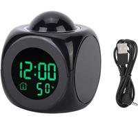 Réveil, Carré Multifonctionnel Avec Horloge De Projection De Température, Pour Les Chambres Des Étudiants