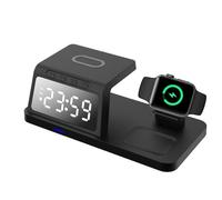 Réveil chargeur pour téléphone | 4-en-1 sans fil rapide multiple pour montres, réveil et chargeur de téléphone | Pour la maison bureau travail quotidien voiture voyage camping aventure