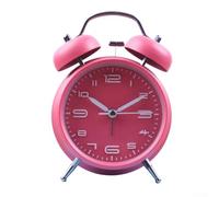 Réveil cloche en métal de 10,2 cm, unité unique, vintage à quartz analogique avec double sonnerie, alarme à volume élevé, mouvement de balayage silencieux, pour chambre à coucher ou bureau (pastèque