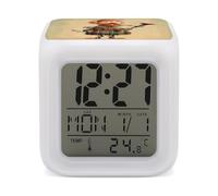 Réveil - Cornemuse écossaise à LED avec veilleuse 7 couleurs, petit écran LED, horloge numérique, température et calendrier de voyage, horloges électroniques pour chambre à coucher, bureau, facile à