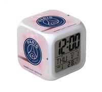 Réveil cube LED Horloge numérique lumineuse Veilleuse enfant 7 couleurs Equipe football club ligue Paris