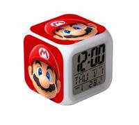 Réveil cube LED Horloge numérique lumineuse Veilleuse enfant 7 couleurs Mario & Figure Jeu vidéo