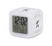 Réveil Cube Lumineux Blanc - J'Peux Pas J'Ai La Flemme Humour Dessin Le Dab du Panda Animaux - 7,8 x 7,8 x 7,8 cm - Retro Éclairage Multicolore LED