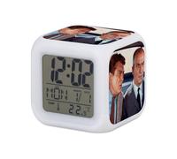 Réveil Cube Lumineux Blanc - Louis De Funès Fantomas Acteur Photo de Star Célébrité Français Vieux Cinéma Original 1-7,8 x 7,8 x 7,8 cm - Retro Éclairage Multicolore LED