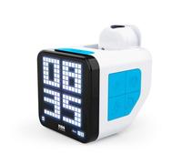 Réveil cubique avec projection RCUBEBCBL Blanc et Bleu