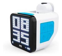 Bigben Interactive Réveil cubique RCUBEBCBL avec projection Blanc et Bleu