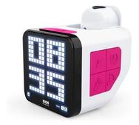 Réveil cube projecteur blanc et rose, bigben RCUBEBCRS