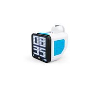 Réveil cubique avec projection BigBen RCUBEBCBL Blanc et Bleu