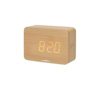 Réveil de Bureau en Bois avec Affichage LED et Fonction Snooze Marron
