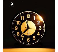 Réveil de chevet phosphorescent de bonne qualité, décoration de chambre à coucher, horloge de chevet compacte avec cadran lumineux, design sans tic-tac