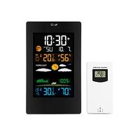 Réveil de projection de la station météo personnelle avec projecteur de capteur d'extérieur Dimmable horloge LCD 6 Types de prévisions météorologiques