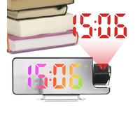 Réveil de projection | Horloge de projection numérique avec affichage automatique | Timer intelligent avec compteur de température | Corloges de projecteur de mur de plafond LED pour la maison, le bur