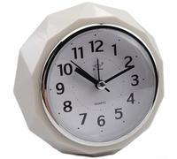 Réveil de qualité supérieure avec double sons d'alarme, musique et sonnette, mouvement de balayage silencieux, alimenté par piles, pour chambre à coucher, table de chevet, bureau (blanc crème)