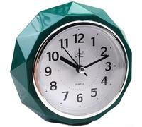 Réveil de qualité supérieure avec double sons d'alarme, musique et sonnette, mouvement de balayage silencieux, alimenté par piles, pour chambre à coucher, table de chevet, bureau (vert foncé)