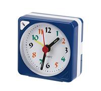 Réveil de Voyage à Quartz 2,17 Pouces Mini Horloge Ultra Petite avec Lumière de Répétition Silencieuse sans Tac Horloge à Piles (Bleu)