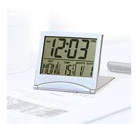 RéVeil De Voyage NuméRique,Mini Reveil Digital Pour Voyages,éCran Lcd Avec Date TempéRature Affichage,Mini RéVeil NuméRique Pliable Multifonctionnel Horloge,Calendrier,TempéRature Et Minuterie