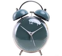 Réveil design tambour avec sonnette mécanique puissante, mouvement de balayage silencieux et veilleuse douce pour des réglages silencieux (vert)