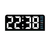 Réveil Digital Affichage Moderne de la Température et de la Date Alimenté | Décoration de Bureau avec Cadran LED à 4 Niveaux pour Extérieur Chambre à Coucher Salon Appartement Dortoir Hô