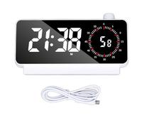 Réveil Digital Double Alarme, Horloge réveil Noir à luminosité réglable et Affichage température - réveil Bureau Intelligent avec Snooze 5 Minutes, idéal pour ado et utilisations (Écrits Blancs avec