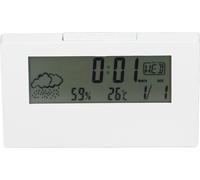 Réveil digital Fonction Snooze LCD Heure Date Temp Humidity Display Horloge électronique de chevet avec lumière blanche