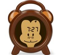 Alecto Réveil BC-100 Monkey – Veilleuse sans fil rechargeable, conscience du temps, singe marron