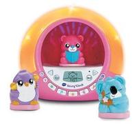 VTech - Story'Clock Rose Ma Conteuse-Réveil - Veilleuse Réveil Éducatif Jour/Nuit - Coach Sommeil Enfant - Boîte à Histoires, 3 Figurines et Projections - Cadeau Enfant Dès 3 Ans - Contenu en Français