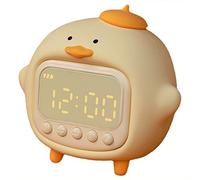 Réveil en forme de canard, veilleuse LED, lumière de réveil en forme de caneton mignon, lampe portable en silicone souple, veilleuse rechargeable par USB, jaune
