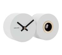 Réveil en métal mat Duo Cuckoo Blanc