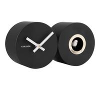 Réveil en métal mat Duo Cuckoo Noir