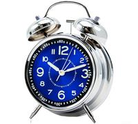 Réveil en métal pour enfants avec son efficace, mouvement silencieux, veilleuse et visibilité 24 heures (E)
