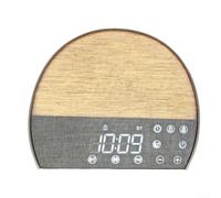 Réveil en tissu avec bruit blanc et FM, double alarme de chevet, lumière de nuit, haut-parleur chaud pour chambre à coucher, matériau ABS