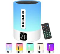 Réveil Enceinte Bluetooth Lampe De Chevet Avec Machine À Bruit Blanc,Bruit Blanc Bébé Multifonctionnelle Haut-Parleur Bluetooth Vei