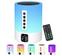 Réveil Enceinte Bluetooth Lampe de Chevet avec Machine à Bruit Blanc,Multifonctionnelle Haut-Parleur Bluetooth Reveil - Blanc