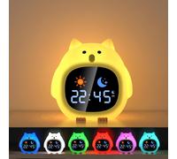 Reveil Enfant Avec Veilleuse, Reveil Enfant Educatif Jour/Nuit,6 Bruit Blanc Réveil Lumineux, Veilleuse Enfant Rechargeable,Réveil Enfant Éducatif Pour Fille,Garçons,Ado[X154]