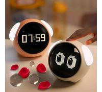 Réveil enfant horloge de Table émotion numérique avec lumière réveil de dessin animé mignon pour les enfants Rose